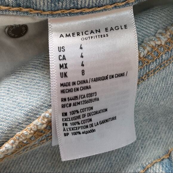 American Eagle Hi Rise Distressed Cut Off Denim Shorts - Picture 5 of 5